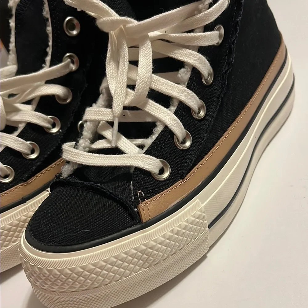 Converse All Star Platform Sneakers with Shearling Inside  Size 5.5 - Picture 6 of 10